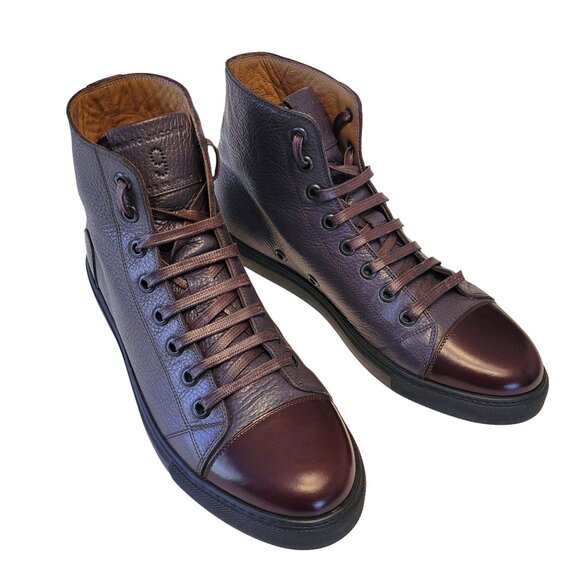 Marc Jacobs *RARE* Plum Leather High Top Sneakers - Picture 1 of 14